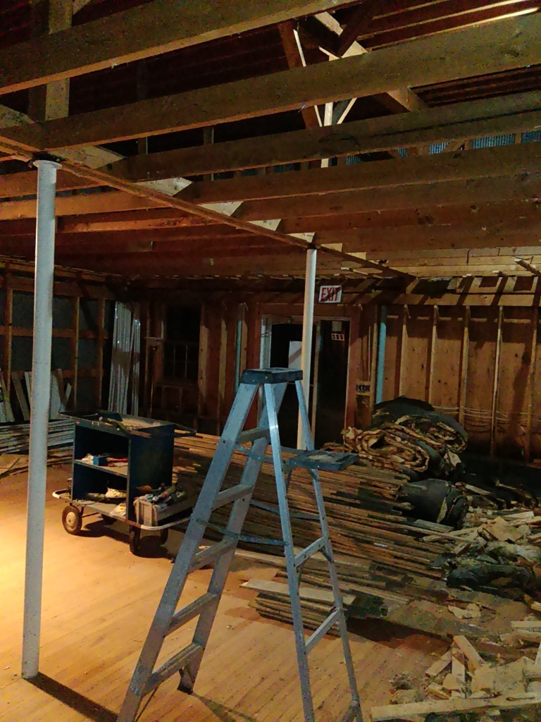 the old flooring is down